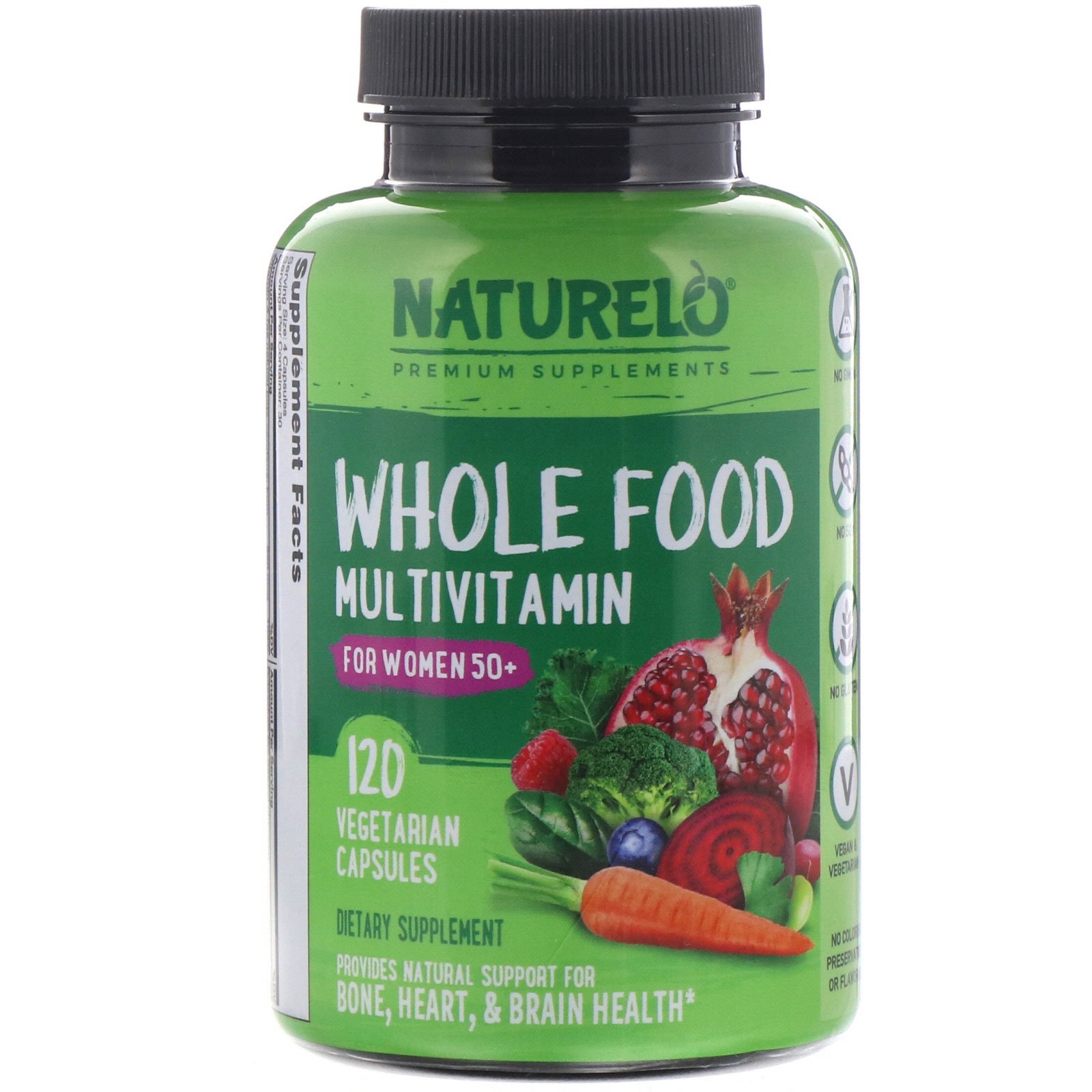 NATURELO, Multivitamínico Integral para Mulheres com mais de 50 anos, 120 Cápsulas Vegetarianas