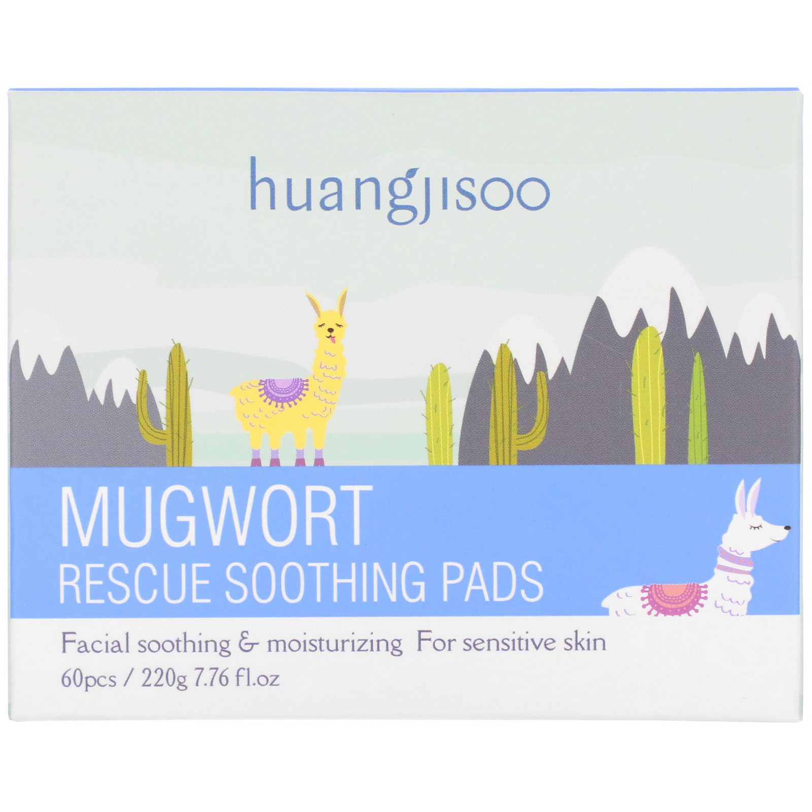 Huangjisoo, Mugwort, Rescue Soothing Pads, 60 Pads, 7.76 fl oz (220 g) - Imagem 2
