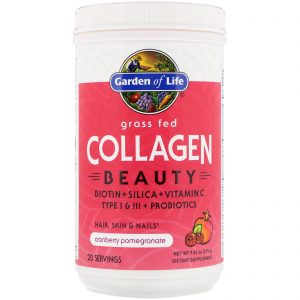 Garden of Life, Beleza A Partir de Colágeno Alimentado com Grama, Oxicoco e Romã, 9,52 oz (270 g)