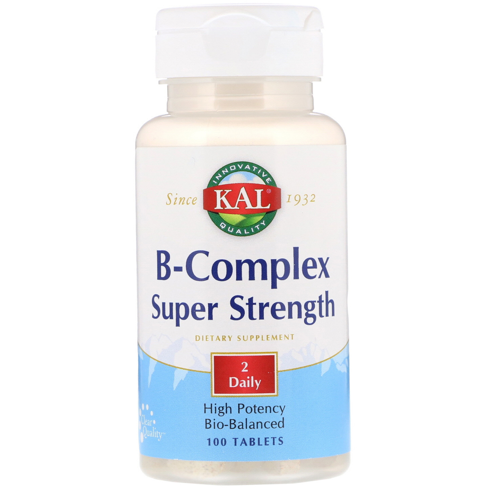 Comprar KAL, B-Complex Super Strength, 100 Tablets Preço Suplemento No ...