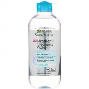 Garnier, SkinActive, Água micelar, Removedor de maquiagem, até mesmo maquiagem à prova d’água, tudo em um só produto, para todos os tipos de pele, 400 ml