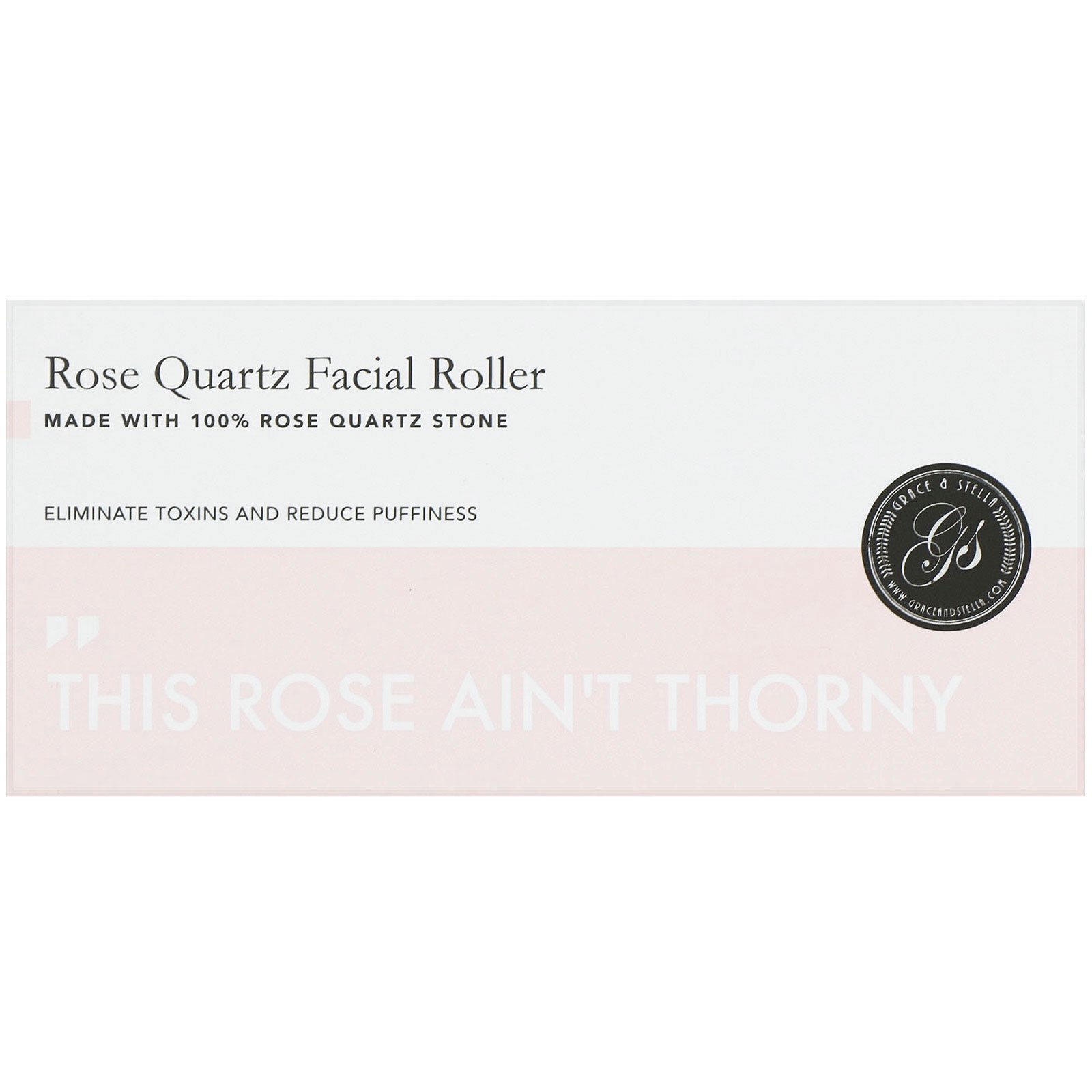 Grace & Stella, Massageador Facial de Quartzo Rosa, 1 Rolo - Imagem 2