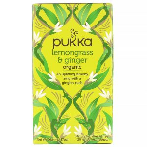 Pukka Herbs, Citronela Orgânica e Gengibre, Sem Cafeína, 20 Saquinhos de Chá de Ervas, 1,27 oz (36 g)
