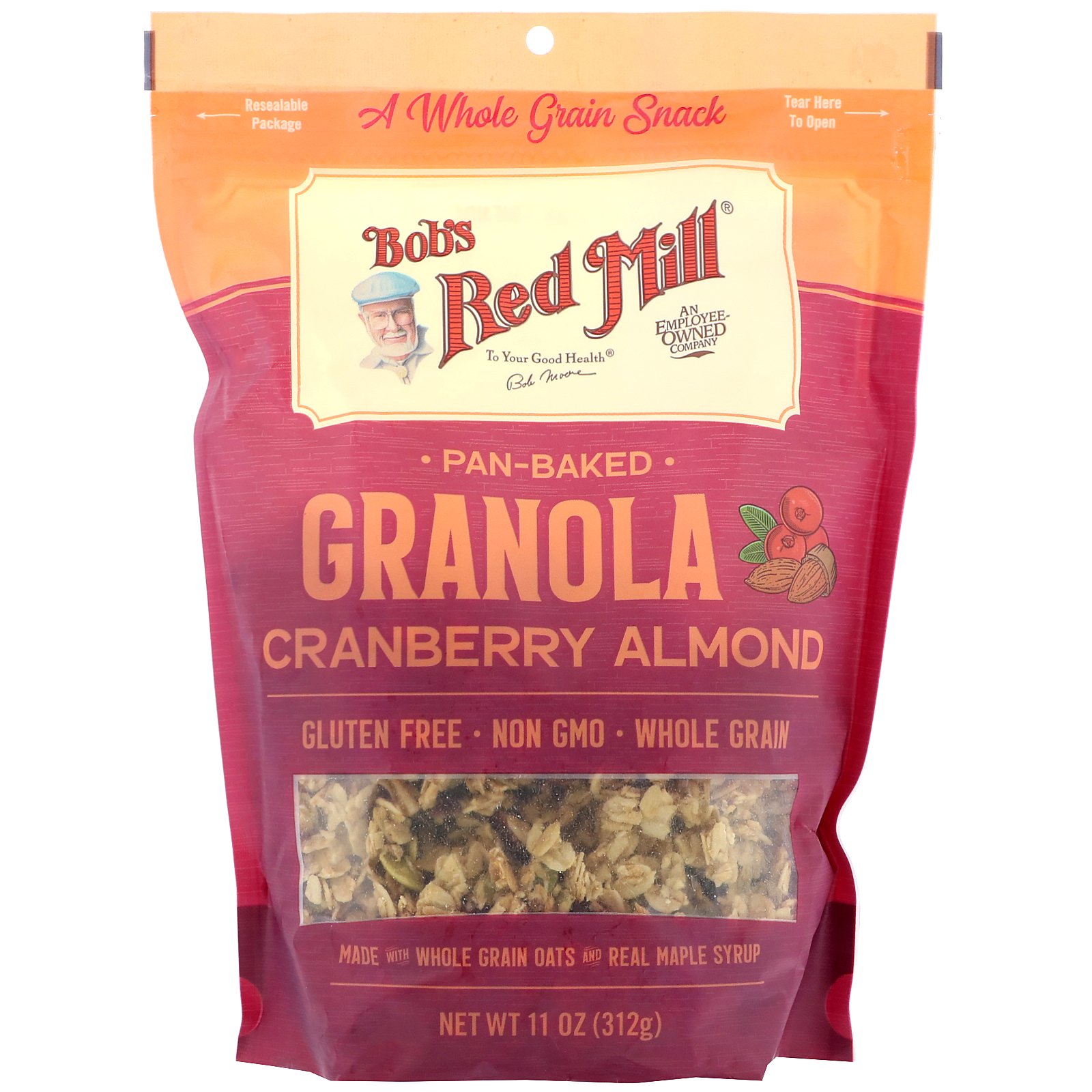 Bob's Red Mill, Granola Assada, Oxicoco e Amêndoa, 312 g (11 oz)