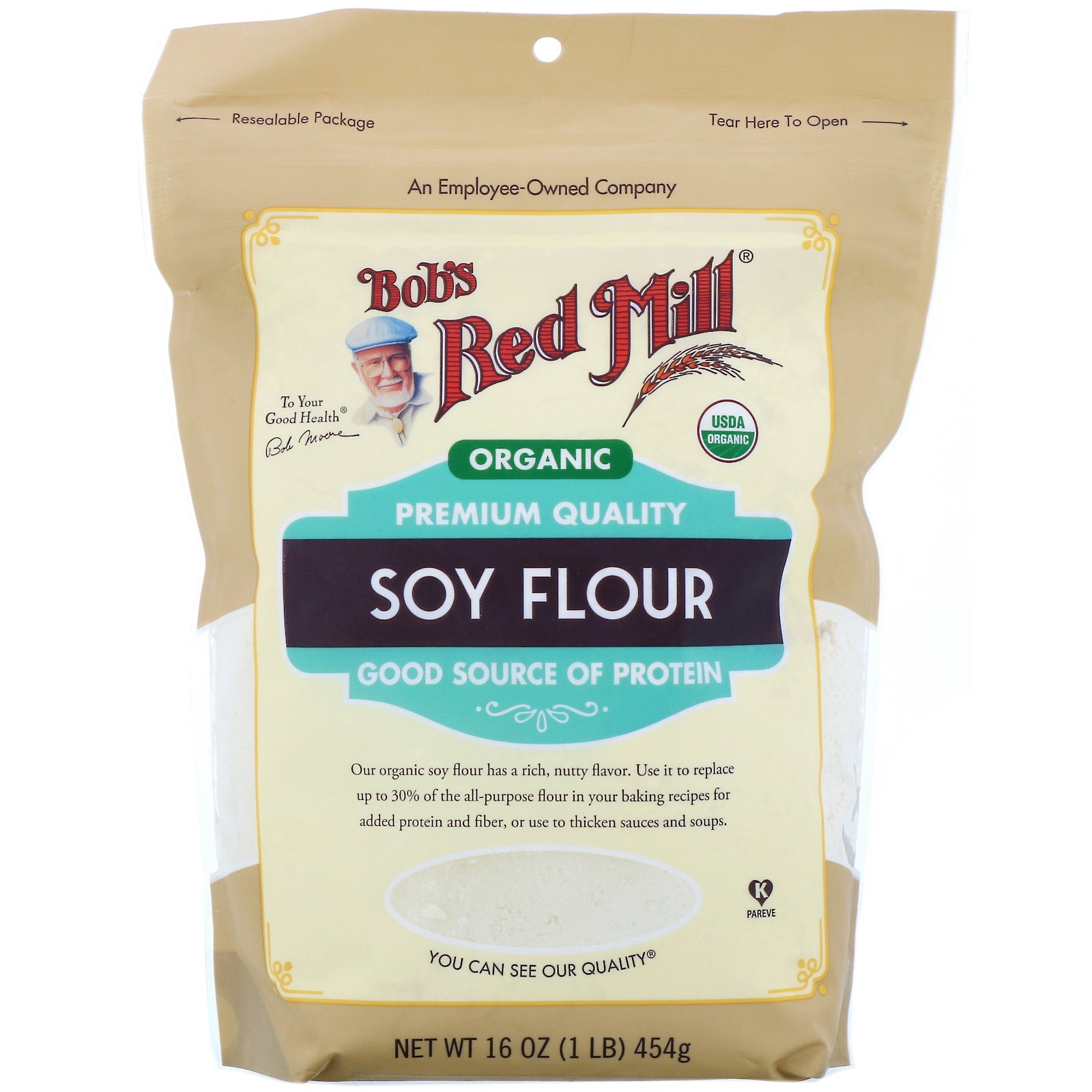 Bob's Red Mill, Organic Soy Flour, 16 oz (454 g)