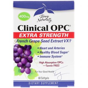 EuroPharma, Terry Naturally, Clinical OPC, Extraforte, 400 mg, 60 Cápsulas Softgel
