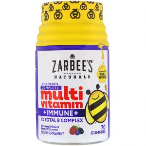Zarbee's, Multivitamínico Completo das Crianças + Imunidade, Sabores Naturais de Mix de Frutas Silvestres, 70 Jujubas