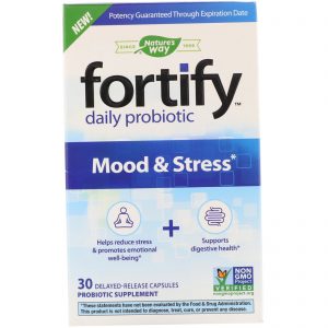 Nature's Way, Fortify, Probiótico Diário, Disposição e Estresse, 30 Cápsulas de Liberação Retardada