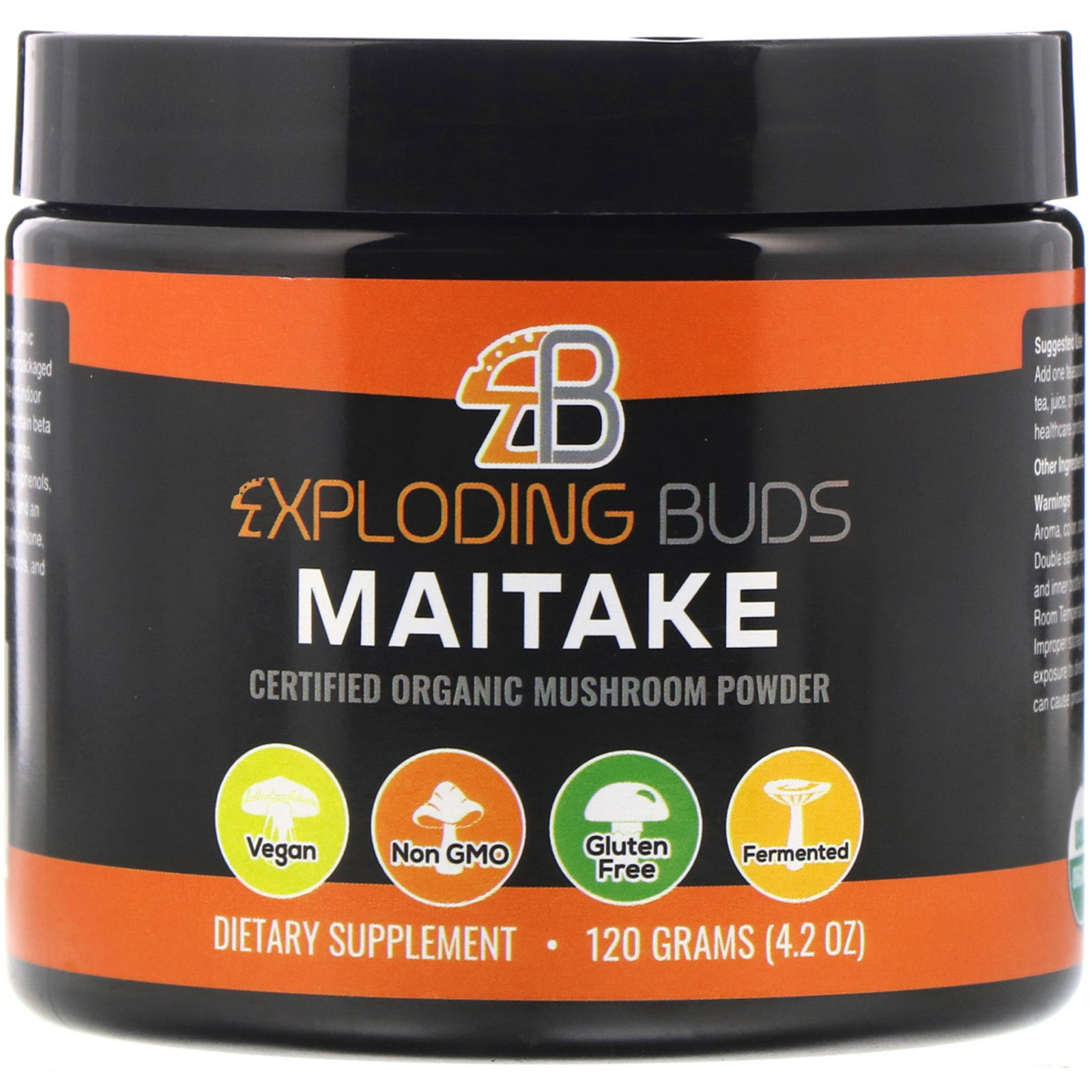 Exploding Buds, Maitake, Pó de Cogumelo Orgânico Certificado, 120 g (4,2 oz)