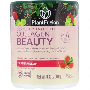 PlantFusion, Peptídeos de Plantas Completas, Colágeno para Beleza, Melancia, 6,35 oz (180 g)