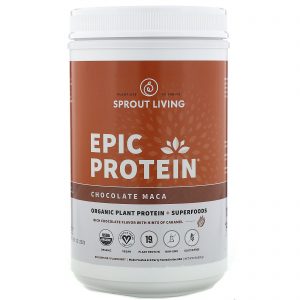 Sprout Living, Epic Protein, Organic Plant Protein + Superfoods, Maca Chocolate, 910 g (2 lb)