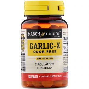 Mason Natural, Garlic X, Order Free, 100 Tablets