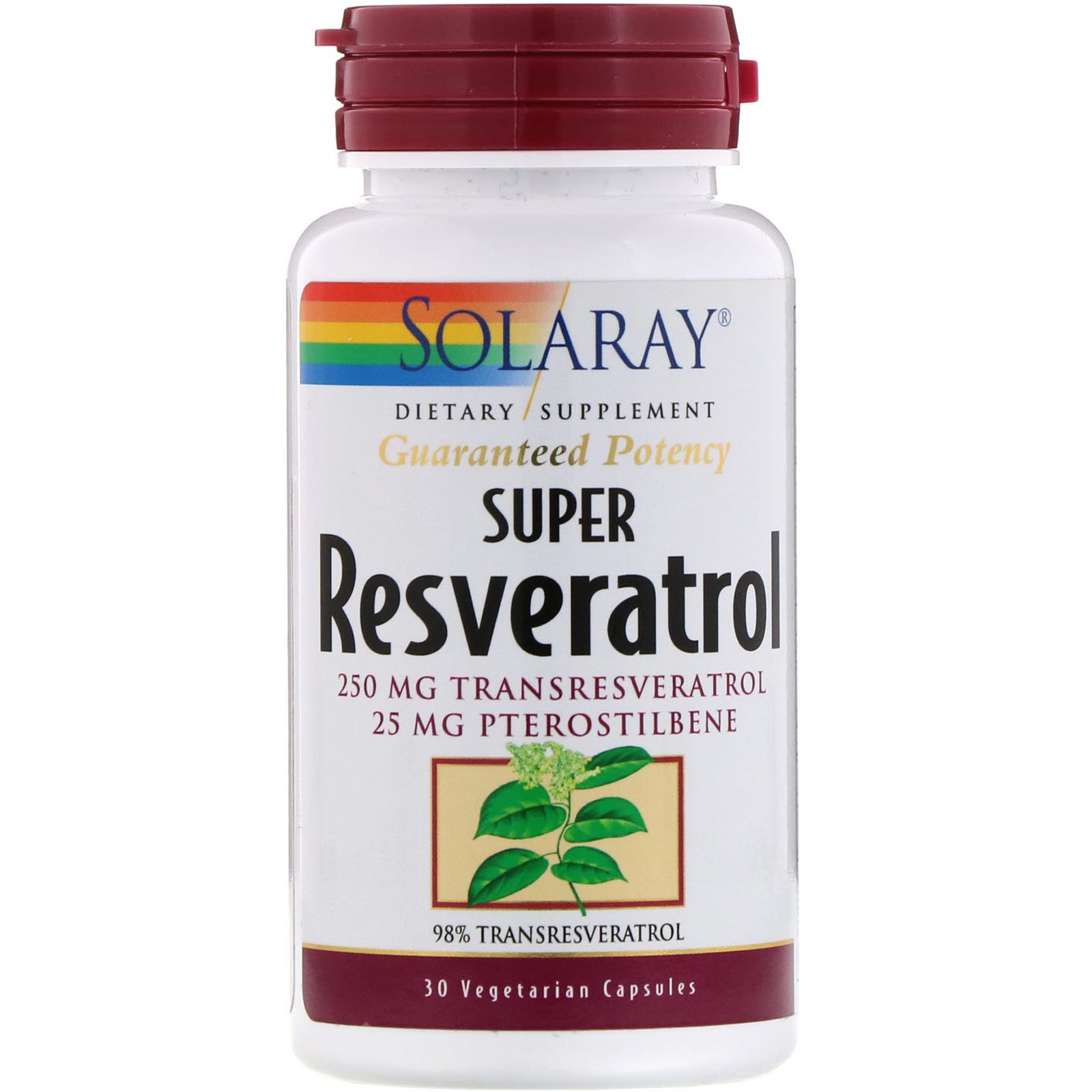 Solaray, Super Resveratrol, 30 Cápsulas Vegetais