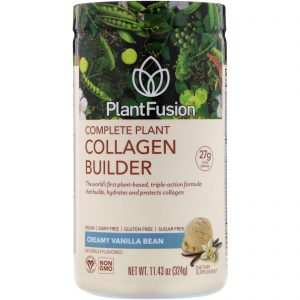 PlantFusion, Fortificante de Colágeno Completo de Plantas, Grão de Baunilha Cremosa - Sem Estévia, 11,43 oz (324 g)