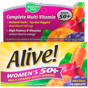 Nature's Way, Alive! Multivitamínico Completo para Mulheres Acima dos 50, 50 Comprimidos