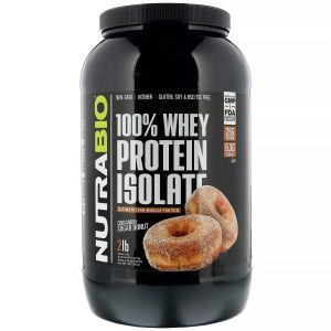 NutraBio Labs, 100% Whey Isolado, Donut de Canela e Açúcar, 907 g (2 lb)