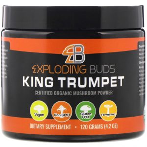 Exploding Buds, King Trumpet, Pó de Cogumelo Orgânico Certificado, 120 g (4,2 oz)