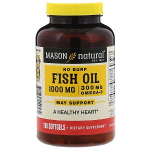 Mason Natural, Óleo de Peixe, 1.000 mg, 180 Cápsulas Gelatinosas