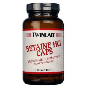 Twinlab, Betaína HCL - 100 Cápsulas