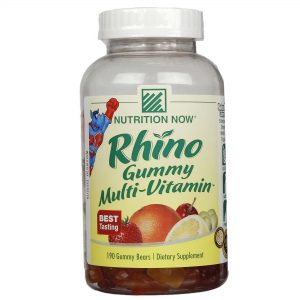 Nutrition Now, Rhino Vitaminas em Gomas - 190 Gomas Mastigáveis