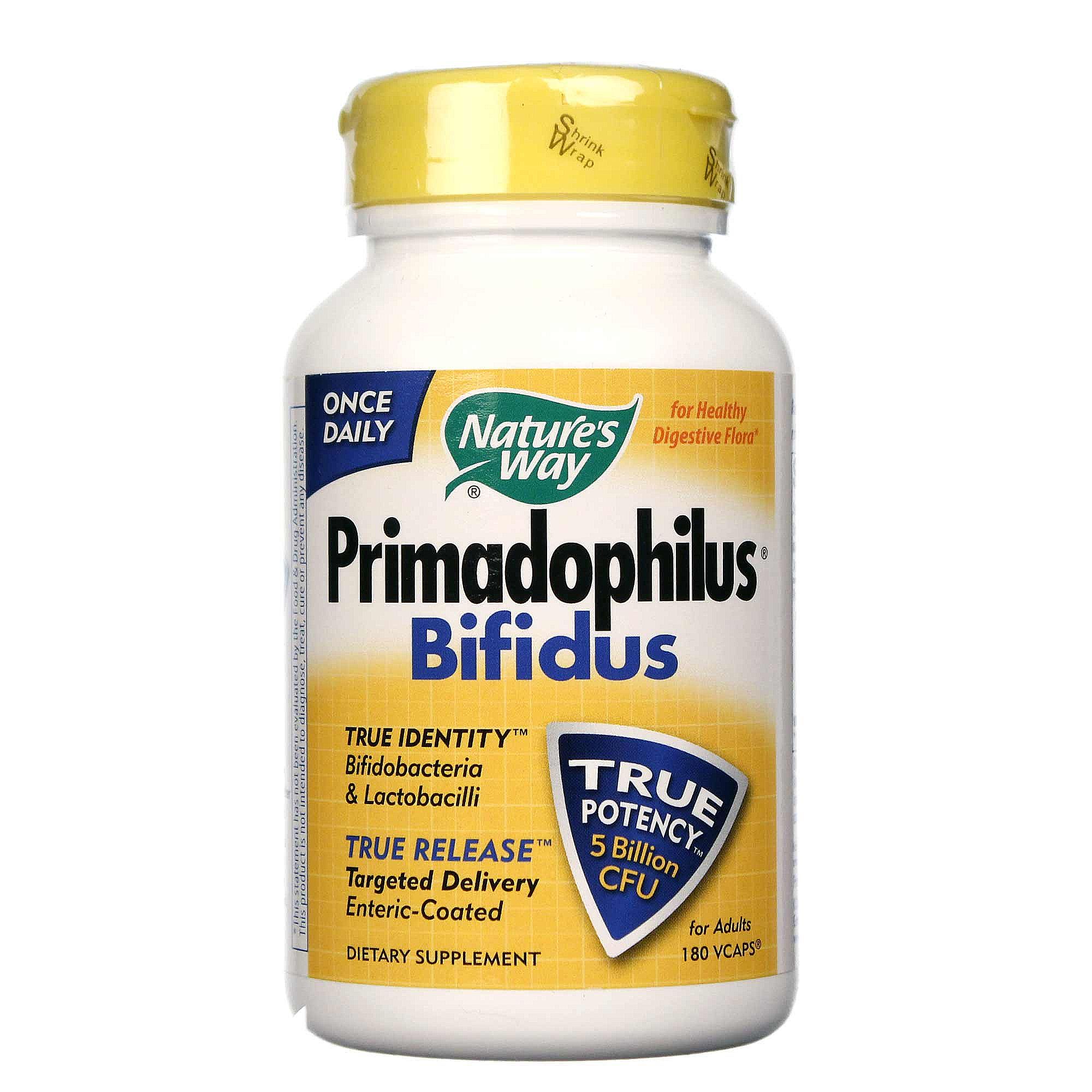Nature's Way, Probiótico Primadophilus Bifidus - 180 Cápsulas Vegetarianas
