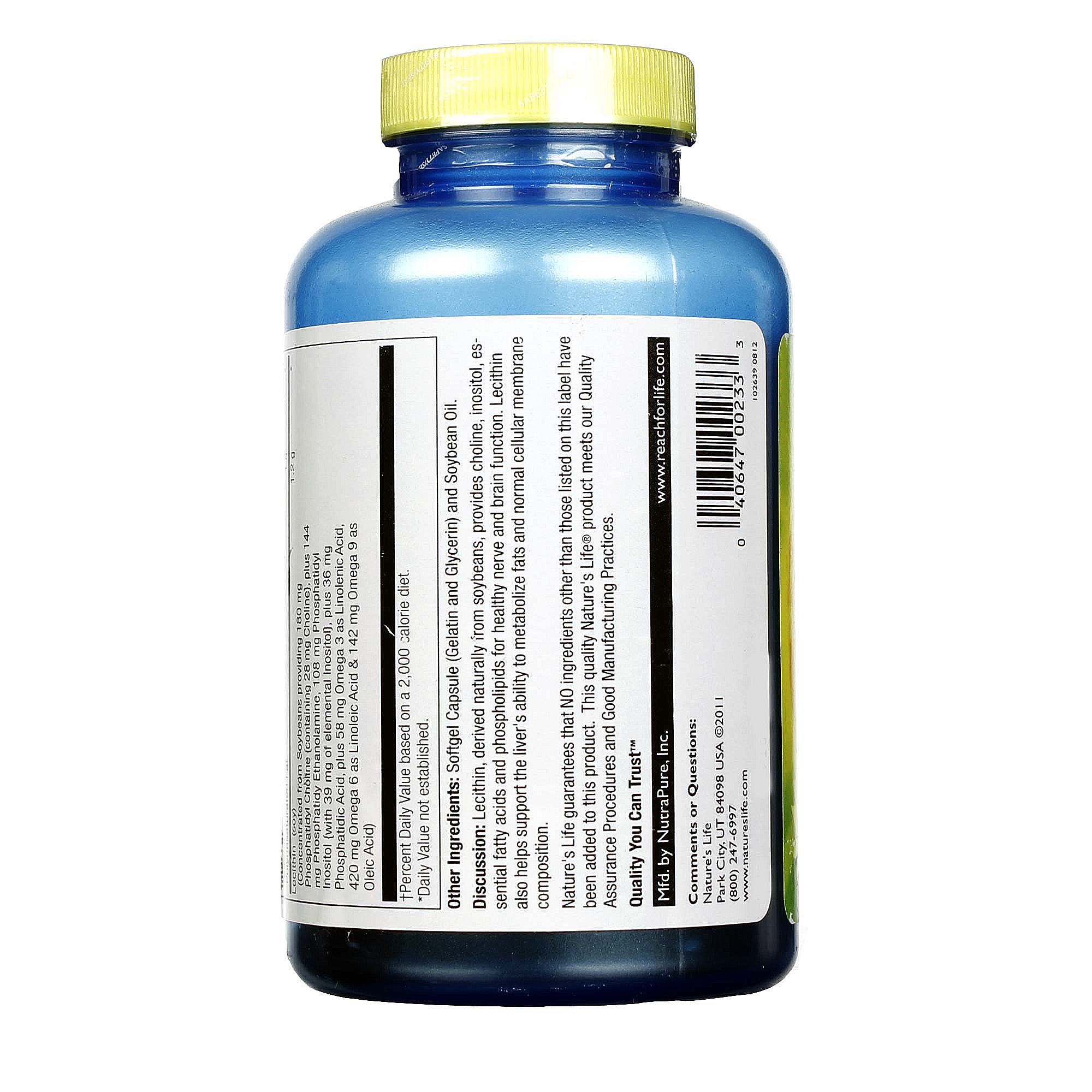 Nature's Life, Lecitina 1.200 mg - 100 Cápsulas - Imagem 3