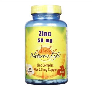 Nature's Life, Zinco 50 mg - 250 Tabletes