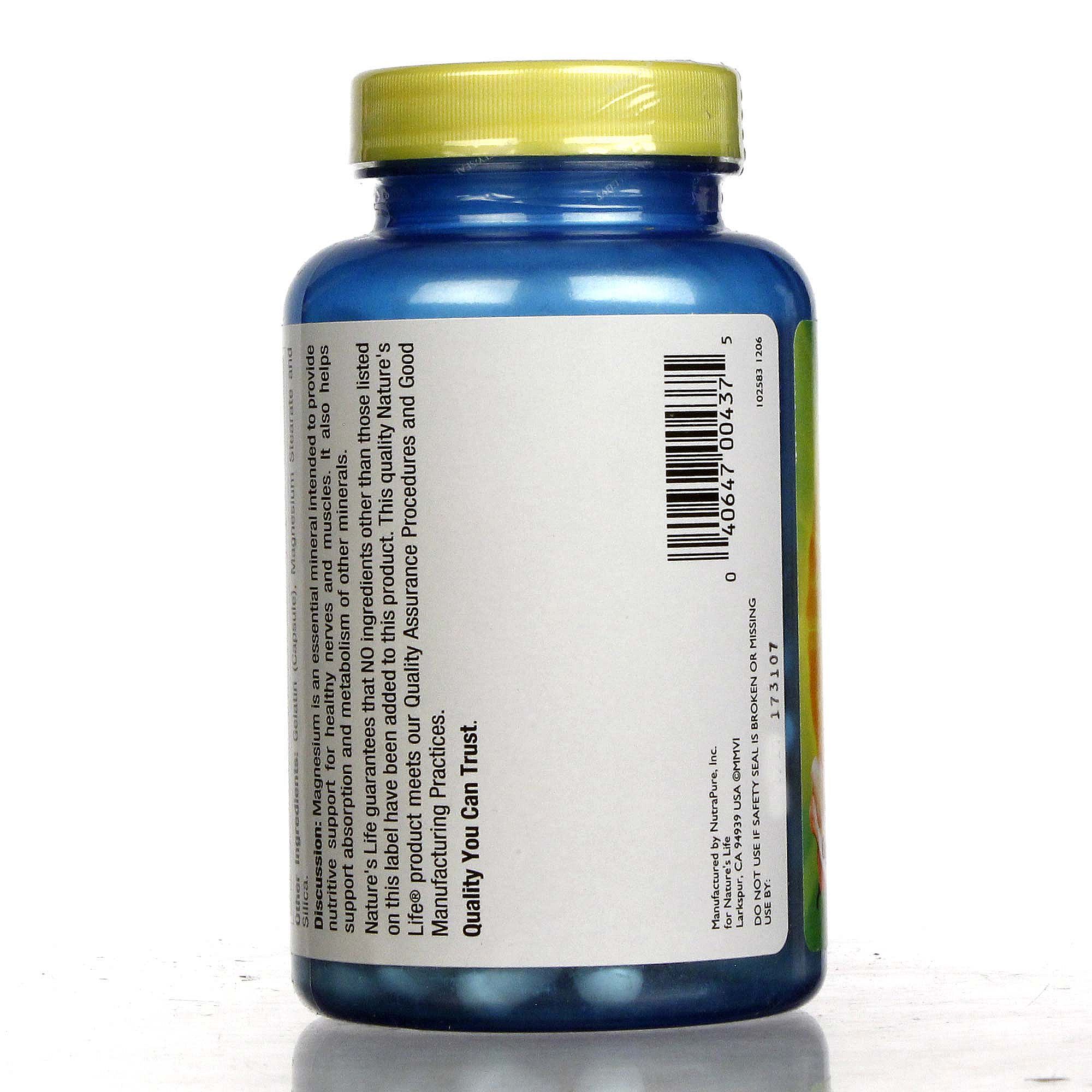 Nature's Life, Magnésio 500 mg - 100 Cápsulas - Imagem 3
