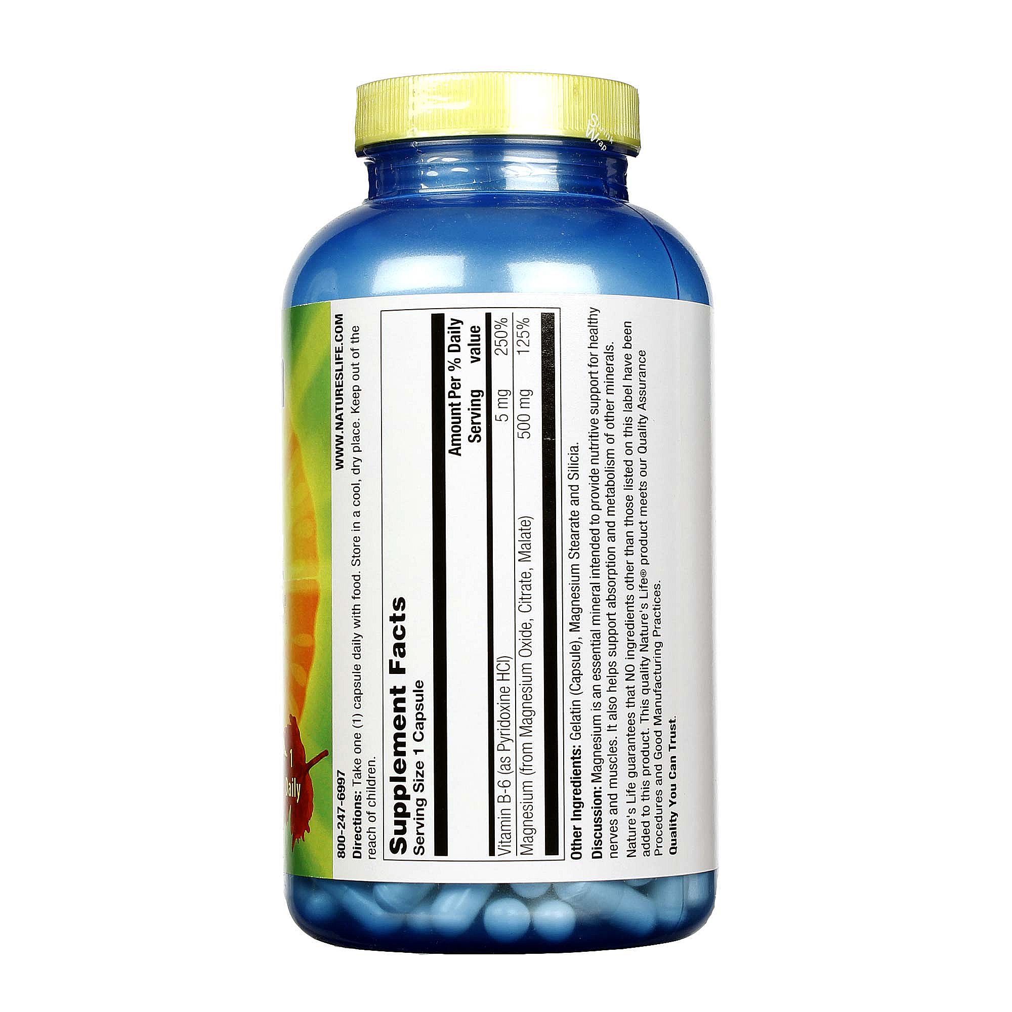 Nature's Life, Magnésio 500 mg - 250 Cápsulas - Imagem 2