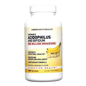 American Health, Wafers de Acidophilus sabor Banana - 100 Wafers Mastigáveis