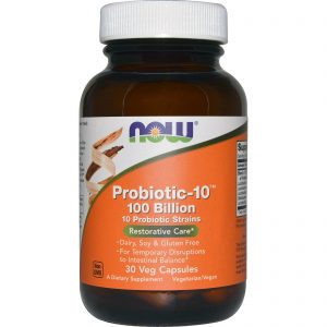Now Foods, Probiotic-10, Restorative Care, 100 Bilhões, 30 Cápsulas Vegetais