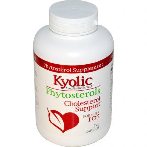 Kyolic, Fitosteróis de extrato curtido de alho, Fórmula de apoio ao colesterol 107, 240 cápsulas