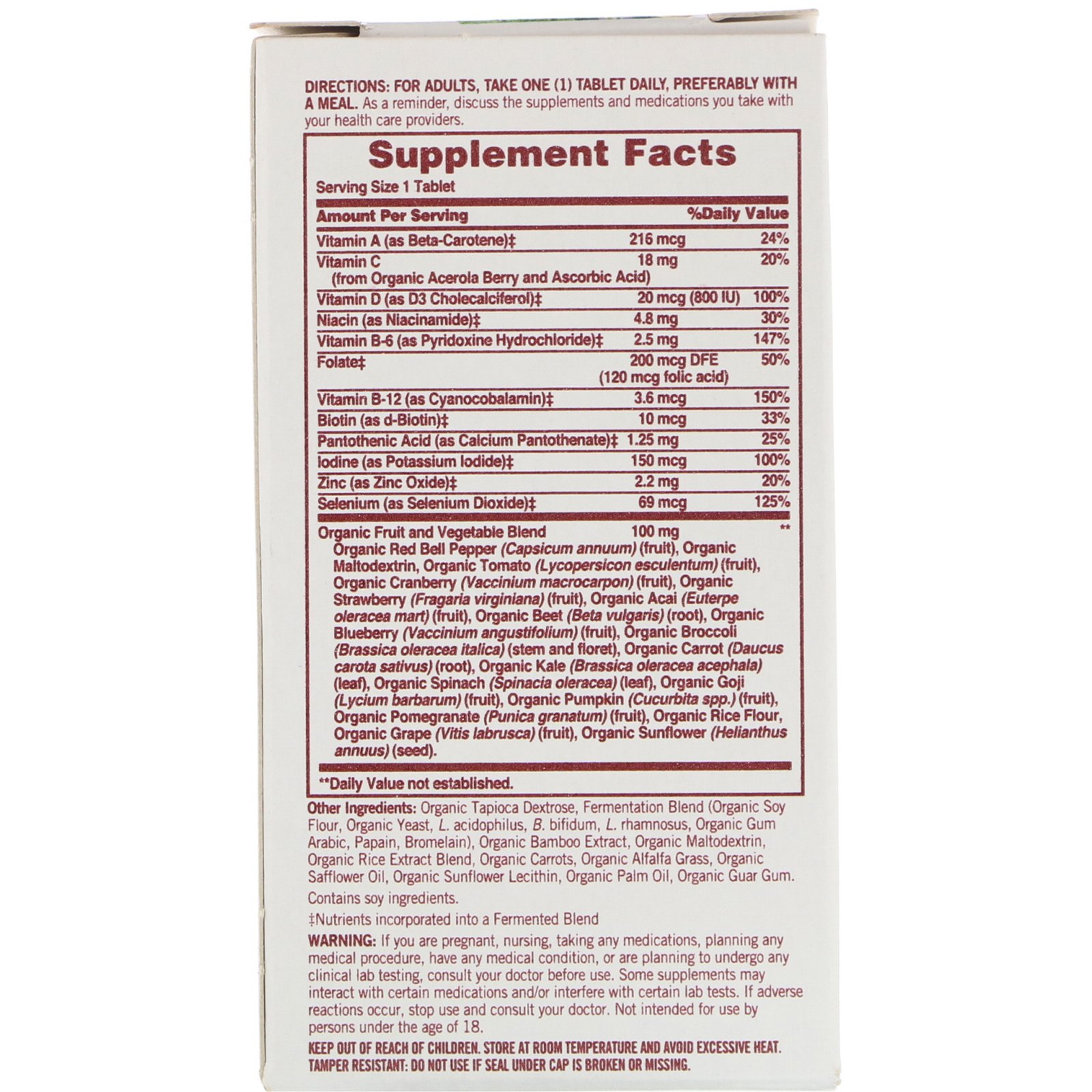 Sundown Organics, Well Men's Multivitamin, Once Daily, 30 Tablets - Imagem 2
