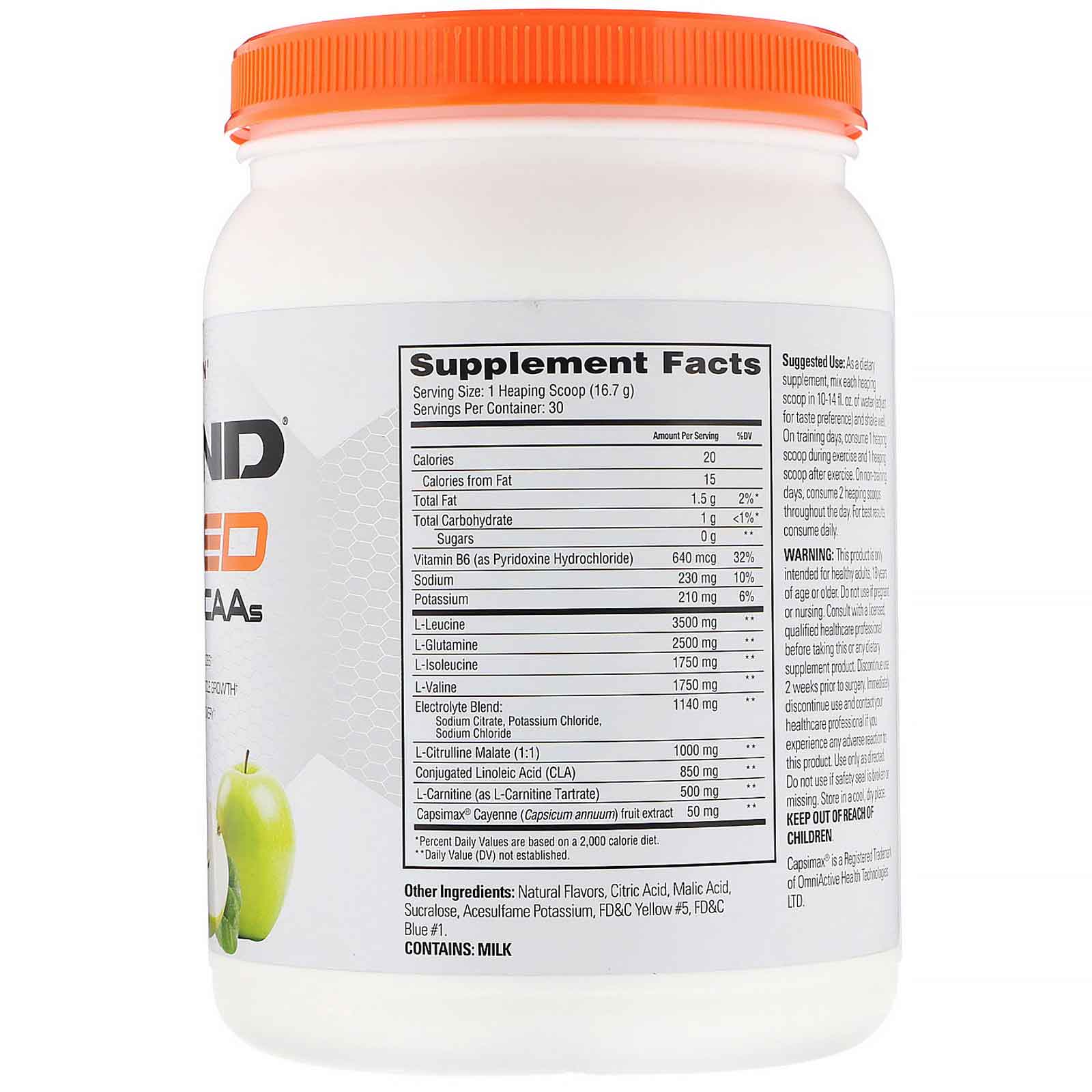 Scivation, Xtend Ripped, 7G BCAAs, Orchard Splash, 17.7 oz (501 g) - Imagem 2