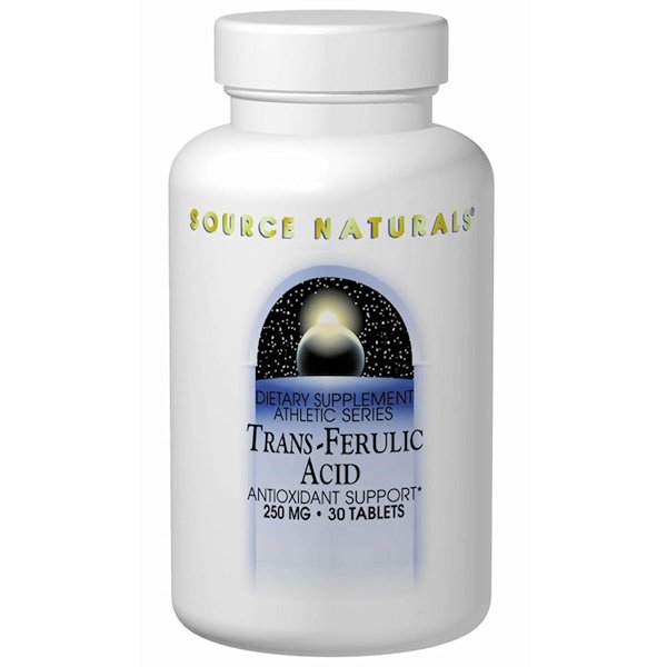 Source Naturals, Ácido Transferúlico, 250 mg, 30 tabletes