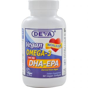 Deva, Ômega-3 Vegano, DHA-EPA, 300 mg, 90 Softgels Veganos