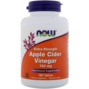 Now Foods, Vinagre de Maçã, Força Extra, 750 mg, 180 Comprimidos