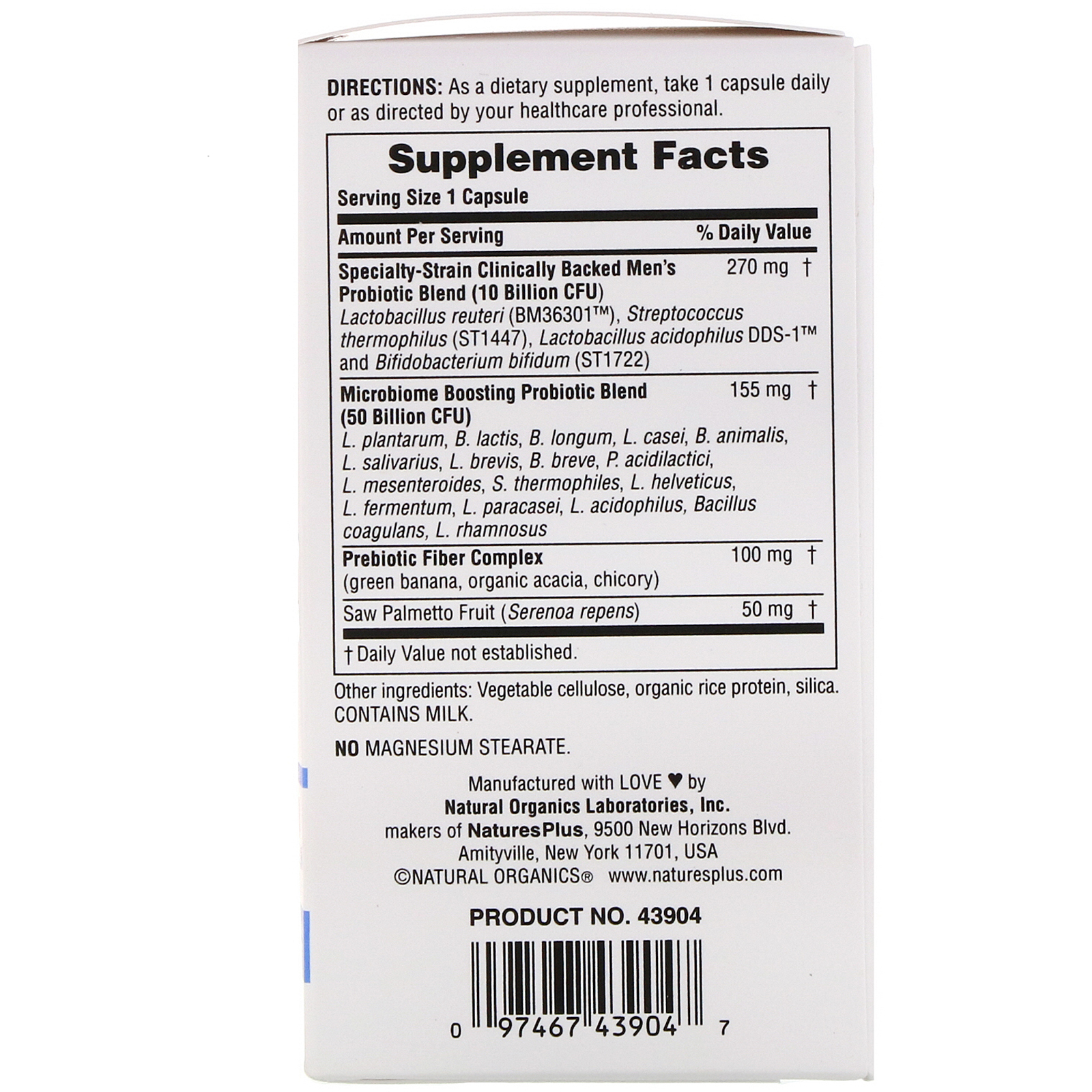 Nature's Plus, GI Natural, Probiotic Men, 60 Billion CFU, 30 Capsules - Imagem 2