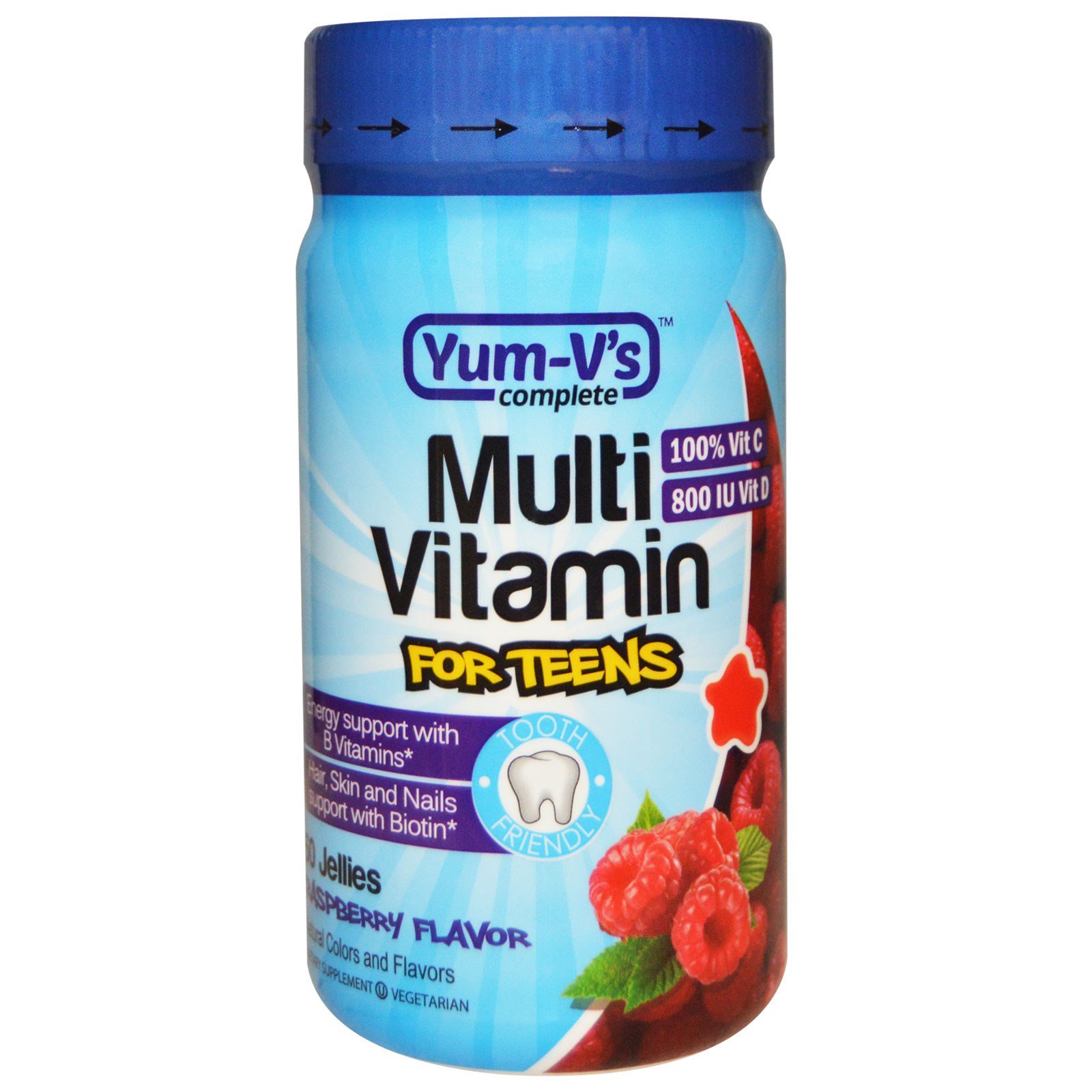 YumV's, Multivitamínico para Adolescentes, Sabor de Framboesa, 60 Balas de Goma