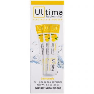 Ultima Replenisher, Pó eletrólito repositor Ultima, Limonada, 10 embalagens, 0,12 oz (3.5 g) Cada