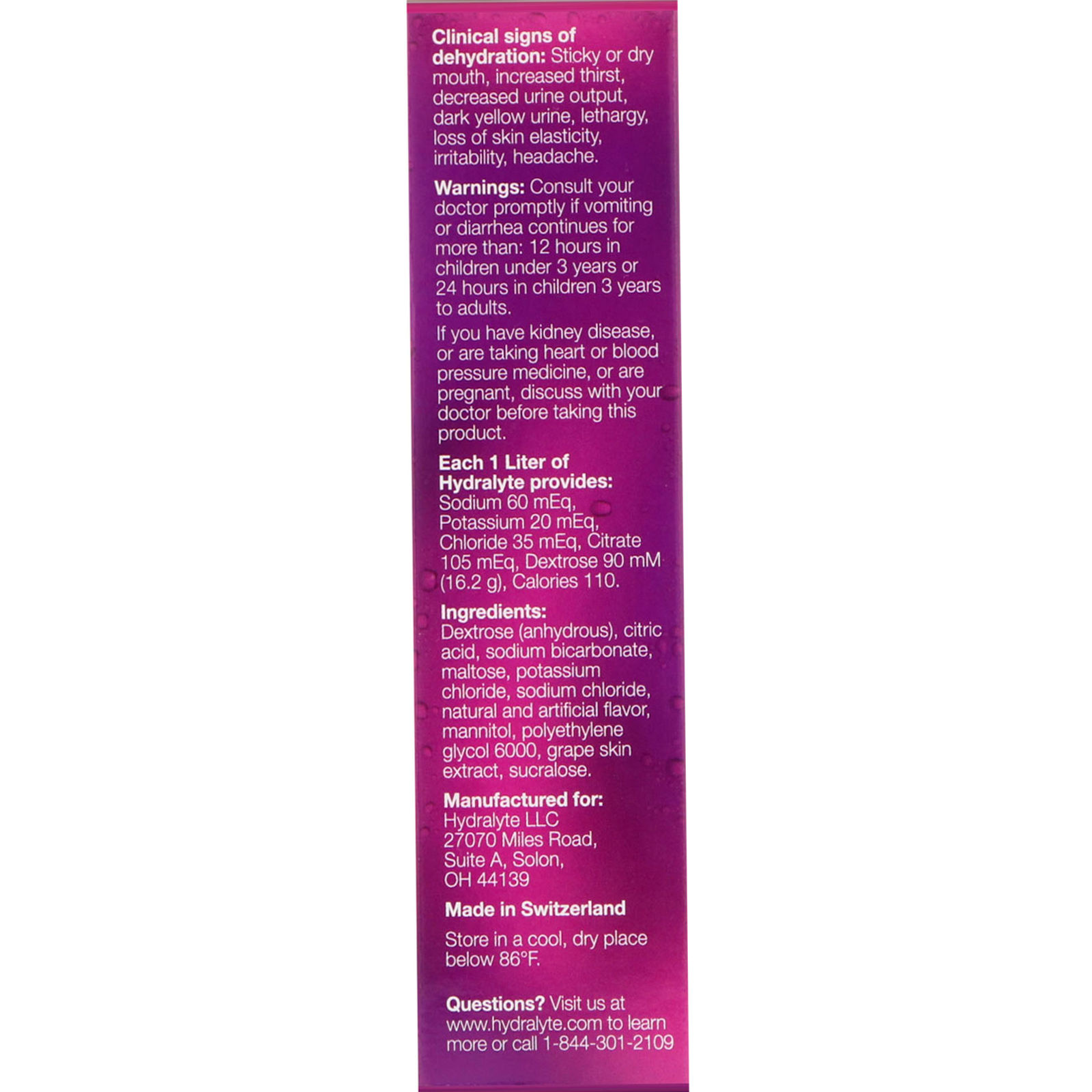 Hydralyte, Eletrólito Efervescente, Aroma Artificial de Bagas, 20 Pastilhas, 2,4 oz (68 g) - Imagem 2