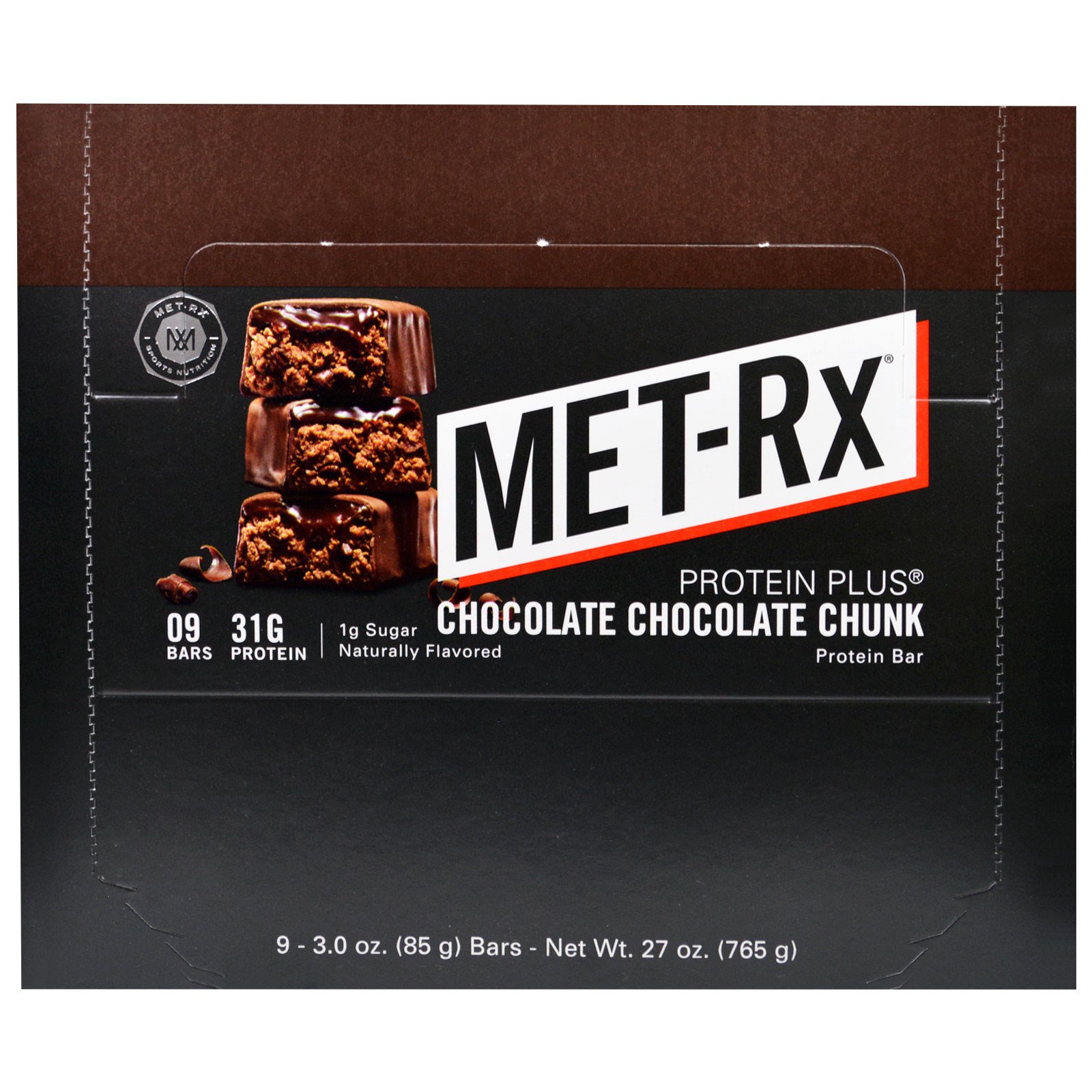 MET-Rx, PROTEIN PLUS Bar, Chocolate Chocolate Chunk, 9 Bars, 3.0 oz (85 g) Each - Imagem 2
