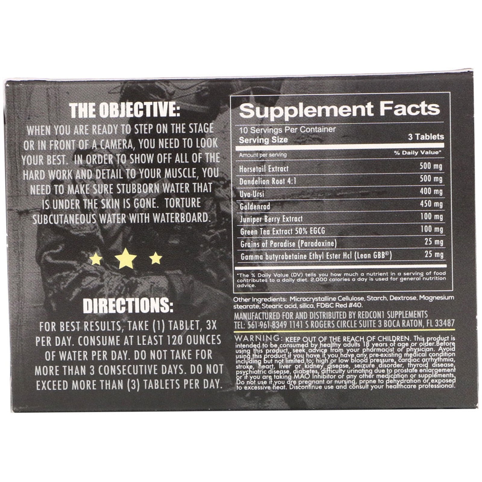 Redcon1, Waterboard, Natural Diuretic, 30 Tablets - Imagem 2