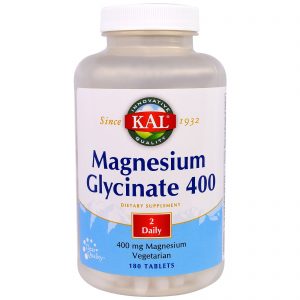 KAL, Glicinato de magnésio 400, 400 mg, 180 Comprimidos