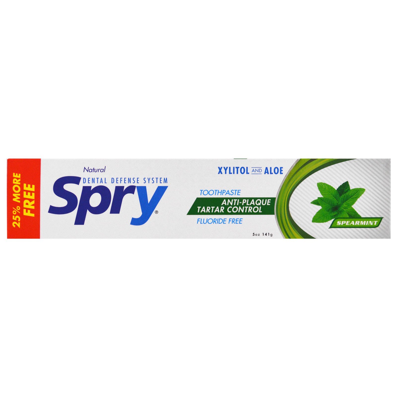 Xlear, Creme Dental Spry, Controle Antiplaca e Antitártaro, Sem Fluoreto, Hortelã Natural, 5 oz (141 g)