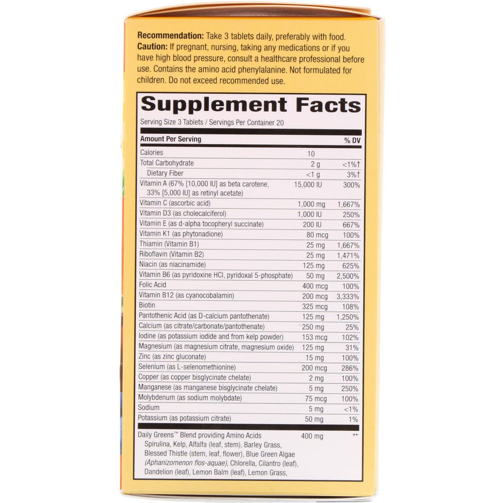 Nature's Way, Alive! Max3 Daily, Multi-Vitamin, No Added Iron, 60 Tablets - Imagem 2