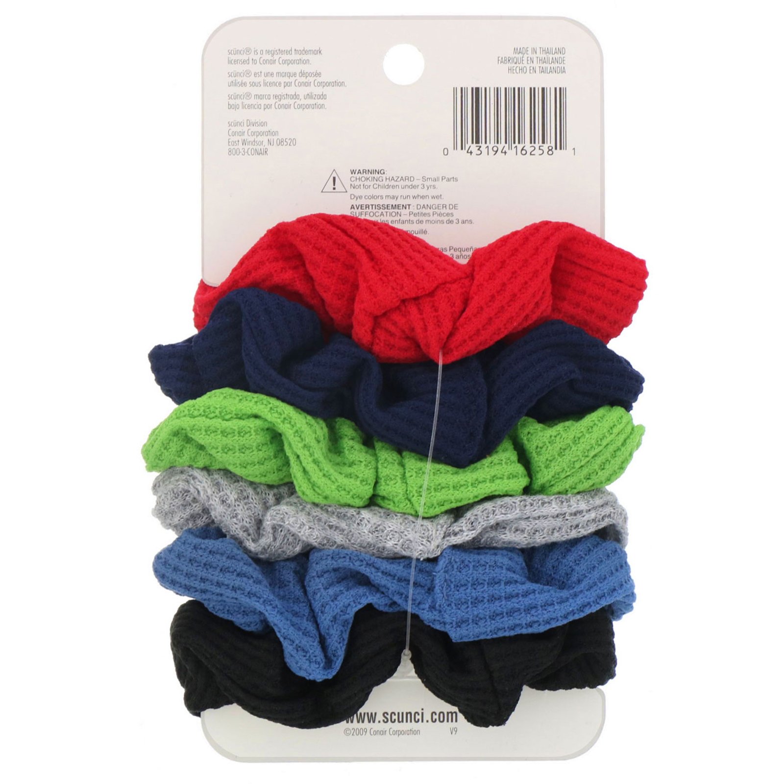 Scunci, Elástico de cabelo tipo scrunchies Thermal Twister Effortless Beauty, cores variadas, 6 peças - Imagem 2