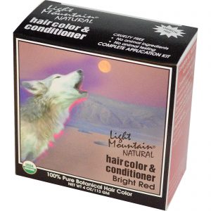 Light Mountain, Tintura e Condicionador natural de cabelo, vermelho brilhante, 4 oz (113 g)