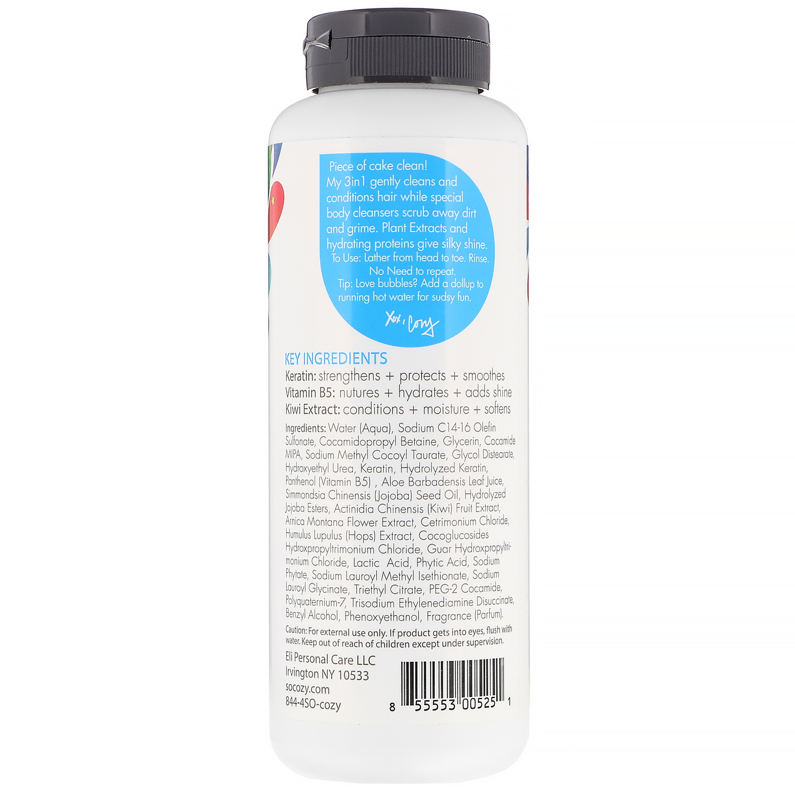 SoCozy, Kids, Shampoo 3 em 1, Shampoo - Condicionador - Lavagem, 10,5 fl oz (311 ml) - Imagem 2