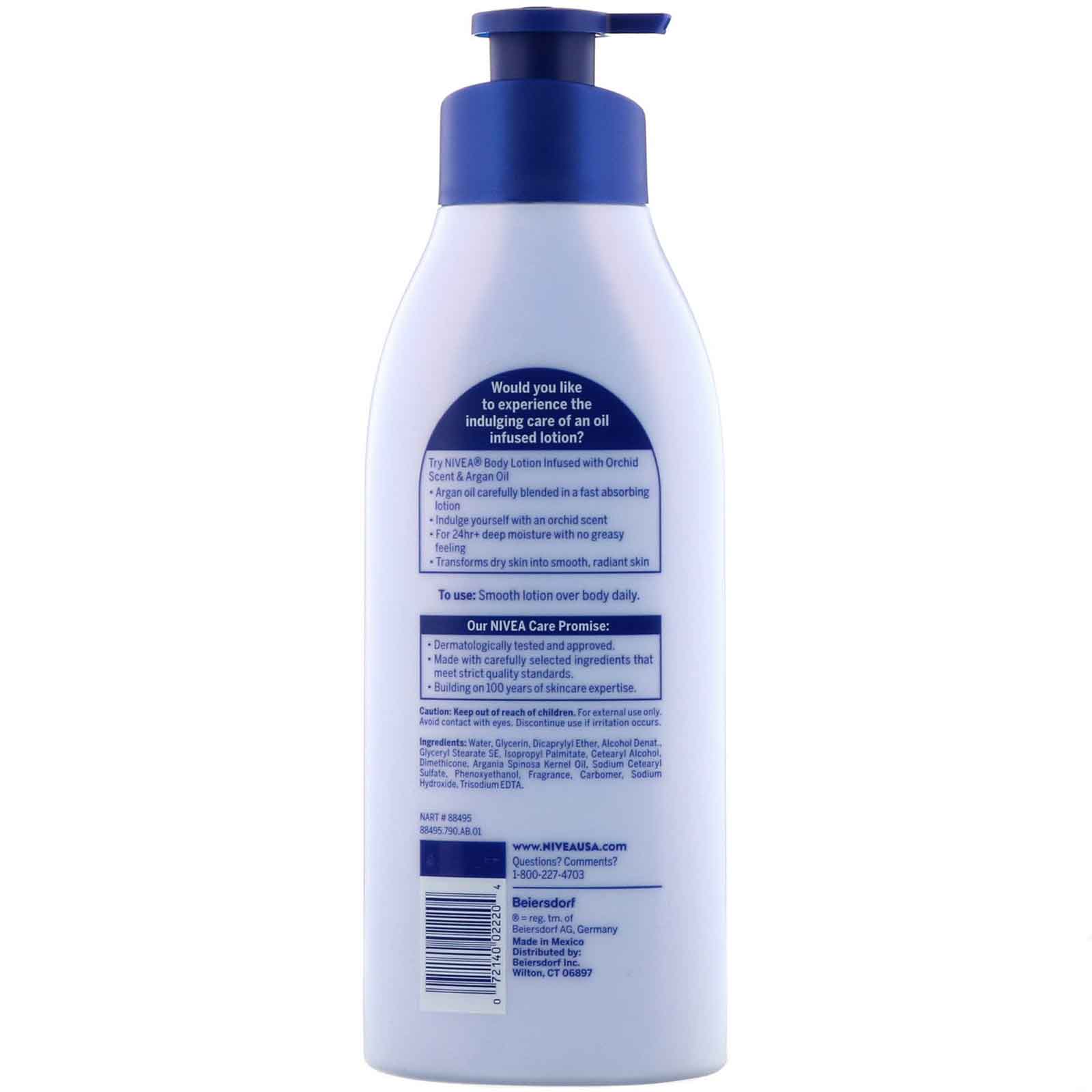 Nivea, Oil Infused Lotion, Orchid & Argan Oil, 16.9 fl oz (500 ml) - Imagem 2